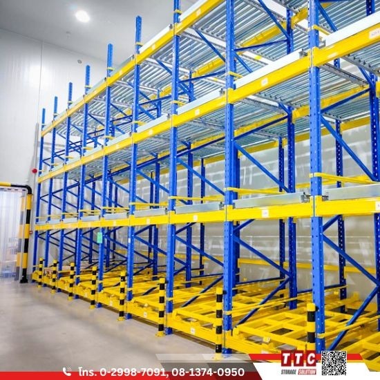 Push Back Pallet Racking System - รับผลิตติดตั้งชั้นวางอุตสาหกรรม - ทีทีซี โลจิสติกส์ (ประเทศไทย) Push Back Pallet Racking System - รับผลิตติดตั้งชั้นวางอุตสาหกรรม - ทีทีซี โลจิสติกส์ (ประเทศไทย)